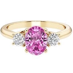 Created Pink Sapphire and Lab Grown Diamond 3-Stone Trellis Ring 14K Gold 2.10 Carats Oval | T10152CRPSP – Peora Trellis Ring, Alexandrite Necklace, Ring Necklace Men, Blue Sapphire Bracelet, Peridot Bracelet, Blue Sapphire Necklace, Wedding Anniversary Rings, Bridal Ring Sets, Sapphire Bracelet