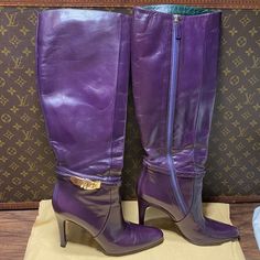 Reposhing This Item I Purchased From @Coxjordan. Loved It, But Ready To Rotate For Something New. Questions? Leave A Comment Below! Formal Purple Boots, Hermes Boots, Gucci Boots, Shoes Purple, Gucci Shoes, Shoes Heels Boots, Leave A Comment, Color Purple, Something New