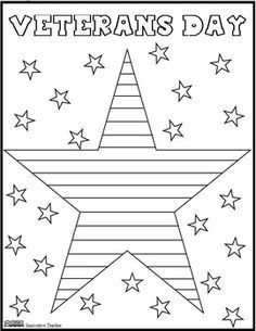 an american flag star coloring page with stars on the bottom and one in the middle