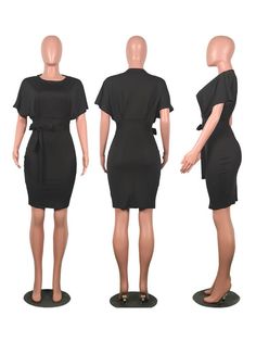 DescriptionMaterial: Cotton+Polyester. The Midi Dress is soft touching. stretchy. very comfortable.Features: Pencil Midi Dress. Short Sleeve. Crew Neck. Party Cocktail Dresses. Solid color with Belt.Occasion: Casual. office. streetwear. cocktail. vacation. work. business. wedding. evening. party. club. daily wear.Size Chart: Stretch Solid Color Bodycon Dress For Work, Stretch Bodycon Dress For Workwear In Solid Color, Stretch Solid Color Office Dress, Stretch Mini Dress For Office, Stretch Knee-length Bodycon Dress For Office, Knee-length Office Mini Dress, Stretch Mini Dress For Work, Black Stretch Mini Dress For Office, Midi Dress Short Sleeve