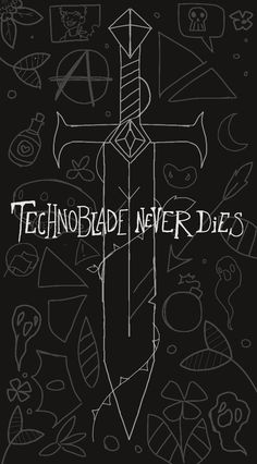 a black and white drawing of a cross with the words, technique never dies on it