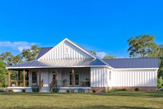 this is a computer rendering of a small country house with porches and covered front porch