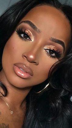 Eyeshadow Inspiration, Black Bridal Makeup, Brown Makeup Looks, Gold Makeup Looks, Date Night Makeup