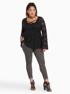 Women's Plus Size Jeans, Grey Wash, Plus Size Jeans, A Rock, Ripped Jeans, Distressed Jeans, Jeggings, Dark Grey, Open Shoulder Tops