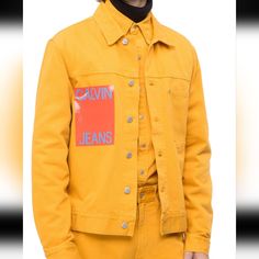 Calvin Klein Jacket Color Mustard Size S New With Tags Calvin Klein Jacket, Mustard, Calvin Klein, Mens Jackets, Jackets & Coats, Man Shop, Tags, Gold, Color