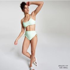 This Is A Curated Bakini With Two (2) Separate Pieces By Calia. Nwt Calia Is Carrie Underwood's Brand. Top Is Xl And Bottoms Are Xxl. Top/Bottom Are The Ones In The Main Pic. The Included Pieces Are: (1) Calia Ruched Side Tie High Rise Swim Bottoms - Pistachio Green Xxl (2) Calia Women's Tie Back Swim Top - Pistachio Green Xl Bottoms: - Fitted Bikini Bottoms - High Rise Sits At The Natural Waist - Side Tie Allows You To Adjust The High Leg Opening - Classic Silhouette Offers Just-Right Hip And Seat Coverage - Ruched Detail Brings Flirty Style To The Water - Technology Inhibits Odor And Lasts Wear After Wear So You Stay Fresh - Upf Technology Helps Protect Your Skin Against Harmful Uv Beachy Green Swimwear Bra Friendly, Green Triangle Top Swimwear With Drawstring, Green Seamless Swimwear For The Beach, Beachy Green Seamless Swimwear, Green Seamless Beachy Swimwear, Green Underwire Tankini For Poolside, Green Tie-side Bottom Swimwear, Bra Friendly, Underwire Green Tankini For Poolside, Green Bra-friendly Tie-side Swimwear