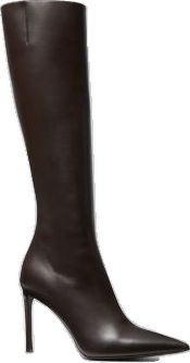 Chic Tall Leather Mid-calf Boots, Chic Leather Mid-calf Boots, Chic Tall Knee-high Leather Boots, Chic Tall Leather Knee-high Boots, Luxury Fitted Platform Boots For Work, Elegant Knee-high Calf Leather Platform Boots, Fitted Calf Leather Knee-high Boots For Work, Luxury Knee-high Platform Boots For Work, Elegant Knee-length Calf Leather Boots