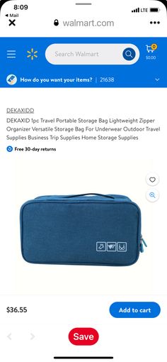 the walmart com product listing page on an iphone