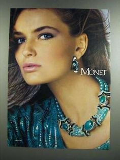 1986 Monet Jewelry Ad | eBay Monet Costume Jewelry, Jewellery Ads, Jewellery Advertising, Jewelry Ad, Paulina Porizkova, 80's Fashion, Fashion Ads, Jewelry Magazine, Pearl Strands Necklace