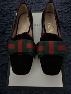 Gucci shoes flats with bow black suede size 36 | eBay