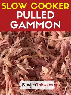 Slow Cooker Pulled Gammon How To Cook Gammon, Slow Cooker Rice Pudding, Slow Beef Stew, Lamb Casserole, Slow Cooker Chicken Wings, Slow Cooker Rice