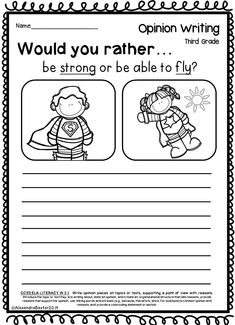 an opinion writing worksheet for children