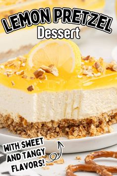 lemon pretzel dessert with sweet and tangy flavors