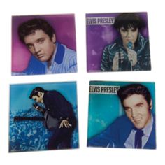 four photos of elvis presley on the cover of elvis presley's album, elvis presley