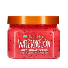 TREE HUT TH-700283 TREE HUT SHEA SUGAR BODY SCRUB 12/18OZ WATERMELON Size: 18 oz.  Color: Red. Watermelon Scrub, Shea Sugar Scrub, Scrub Corpo, Coiled Rope, Watermelon Sugar, Exfoliating Body Scrub, Sugar Body Scrub, Macadamia Oil, Sugar Body