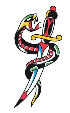 an image of a snake tattoo design