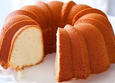 a bundt cake with one slice cut out