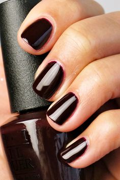 Opi Colors, Dark Nail, Dark Nail Polish, Opi Nail Colors, Nail Color Ideas, Milky Nails, Nagel Tips, Designs Nail, Nail Tattoo