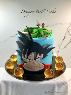 a dragon ball cake on a table