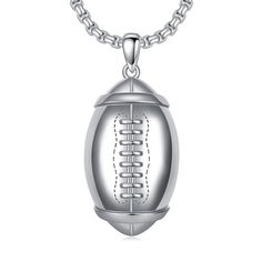 PRICES MAY VARY. Material: 925 sterling silver football necklcae. The chain is made of durable stainless steel Size:1.2inches pendant. The length of chain is 22 inches,with a 2 inches extension chain,the chain can be adjusted between 22’’ and 24’’ Football Necklace: A must-have accessory for football fans, this cool football necklace for men will present your passion for the football while revealing your mental strength Gift: Football necklace is a great gift idea, send your son as a Christmas g Football Necklace, Barrier Free, Sports Jewelry, Mental Strength, Sterling Pendant, Necklace For Men, Football Fans, Necklace Sterling Silver, Gift Birthday