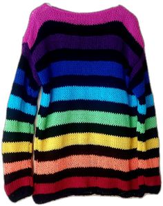 Rainbow Jumper, Sweater Grunge, Mohair Jumpers, Rainbow Cardigan, Cropped Shrug, Goth Outfit, Grunge Clothing, Fitted Jumper, Rainbow Sweater