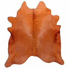 Brazilian Orange Dyed Cowhide Faux Cowhide Rug Tricolor