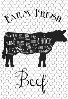 a cow with the words beef on it