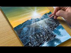 (8) Winter Sunrise Painting / Acrylic Painting - YouTube