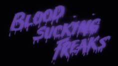 the words blood, sickling and freaks are in purple on a black background