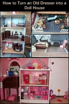 What to do with an old, unwanted dresser? You used to build a beautiful little dollhouse, of course. Here's how. How To Turn, Easy Steps, Of Course, Click The Link, For Everyone, Doll House, Turning, Dresser, Diy Projects