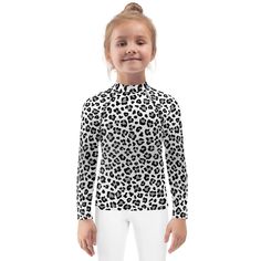 Snow Leopard Print Kids Costume, Snow Leopard Long Sleeve Shirt, Athletic Rash Guard, Halloween Cosplay Birthday Gift, Pool Activewear Protect the little ones from the elements with this colorful kids rash guard. Its sun-protective fabric and long body and sleeves make it perfect for running around on the beach, or just being active indoors. The Rash Guard are great for Cosplay, Halloween costumes, running, themed Birthday party, workout, sports or as a comfortable everyday wear. Perfect Hallowe Snow Leopard Costume Women, Snow Leopard Ears And Tail, Snow Leopard Kids Costume, Snow Leopard Shirt, Leopard Costume, Snow Leopard Portrait, Snow Leopard, Halloween Cosplay, Rash Guard