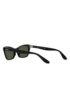 A cat-eye silhouette brings retro-cool allure to Italian sunglasses branded with gleaming logo hardware at the temples. 55mm lens width; 20mm bridge width; 140mm temple length 100% UV protection Prescription-compatible Plastic Made in Italy Classic Polarized Cat Eye Sunglasses, Classic Cat Eye Sunglasses With Polarized Lenses, Italian Sunglasses, Fabric Gift Bags, Sunglasses Branding, Ray Ban Sunglasses, Print Gifts, Cat Eye Sunglasses, Ray Ban