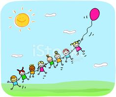 children are flying kites in the sky