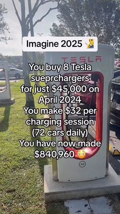 there is a sign that says imagine tesla you buy & tesla supercharger for just $ 3, 000 on it