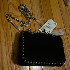 Real Leather Zara Bag With Tags Elegant Black Bag For Going Out, Trendy Black Zara Shoulder Bag, Black Shoulder Bag For Fall Party, Trendy Black Bag For Going Out, Chic Zara Shoulder Bag For Night Out, Casual Black Shoulder Bag For Night Out, Zara Black Shoulder Bag For Party, Zara Purse, Beaded Crossbody Bag