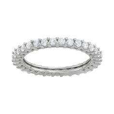 Accessorize your favorite looks with this striking Contessa Di Capri cubic zirconia band ring. Accessorize your favorite looks with this striking Contessa Di Capri cubic zirconia band ring. RING DETAILS Width: 2 mm Metal: sterling silver Plating: rhodium Finish: polished Packaging: boxed Nickel freeCUBIC ZIRCONIA DETAILS Total weight: 1 1/2 ct. Shape: round Color: clear Setting: prong Gemstones may have been treated to enhance their appearance. Special care may be required. Please visit our Gems Round Eternity Band, Cubic Zirconia Jewelry, Eternity Band Ring, Eternity Band, Eternity Bands, Womens Jewelry Rings, Wedding Ring Bands, Band Ring, Round Cut