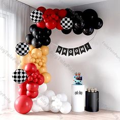 a birthday party with balloons and decorations