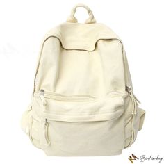 Bird in Bag - New retro shoulder bag simple fashion canvas double backpack large capacity single shoulder solid color bag Solid Large Capacity Canvas Bag For School, Large Capacity Solid Color Canvas Bag For School, Large Capacity Canvas Backpack, Casual Canvas School Bag In Solid Color, Casual Solid Color Canvas Bag For School, Trendy Solid Color Canvas Bag For School, Casual Solid Color Canvas School Bag, Solid Canvas School Backpack, Casual Beige Canvas Backpack