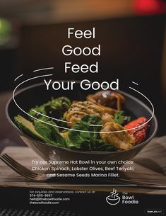 a bowl of food sitting on top of a wooden table