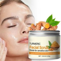 Turmeric Facial Scrub Made For Sensitive Skin Gentle Exfoliation Cleanses The Skin Even-Toned Skin Features: MOISTURIZE & SOOTHE THE SKIN:Moisturize the skin, making your skin soft, smoothes and not tight. GENTLES CLEANSING:Removes dead skin cells and reduce clogged pores REJUVENATES SKIN:Balances oil secretion,shrink pores, and enhance skin elasticity. SOOTHES SKIN:Relieves redness and swelling caused by dryness and calm/soothes skin Product Description: 1*Turmeric Facial Scrub Net300g Color: B Exfoliator For Sensitive Skin, Turmeric Facial, Oil Free Cleanser, Exfoliating Facial Scrub, Skin Scrub, Facial Scrub, Anti Aging Face Cream, Luminous Skin, Facial Exfoliator