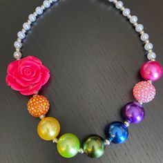 Buy This Beautiful Necklace For Your Little Girl To Wear And Feel Fancy! Cute Multicolor Necklaces For Party, Playful Adjustable Party Necklaces, Adjustable Playful Necklace For Parties, Playful Adjustable Necklaces For Parties, Fun Adjustable Party Necklaces, Adjustable Fun Party Necklaces, Dog Necklace Collar, Kids Accessories Jewelry, Necklace Collar