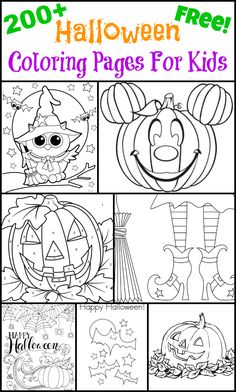 halloween coloring pages for kids with pumpkins and jack - o'- lanternes