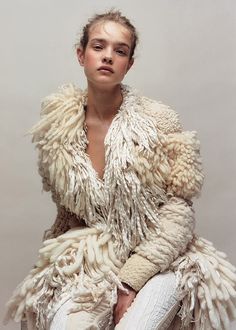 A Larger Than Life Sweater Coat.... Natalia Vodianova in Balenciaga Mode Tips, Natalia Vodianova, Fake Fur, Basel, Looks Style, Mode Inspiration, Mode Style, Sweater Coats, Victoria Beckham