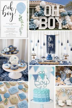 Chic Boy Baby Shower Ideas, Oh Baby Shower Ideas Boy, Classic Blue Baby Shower Decor, Baby Shower Themes For Boys Summer, Baby Boy Blue Shower Ideas, Boy Oh Boy Baby Shower Ideas, Boy Babyshower Themes, Boy Summer Baby Shower Ideas, Blue Theme Baby Shower Ideas