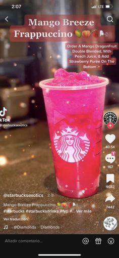 the starbucks app is running on its iphone