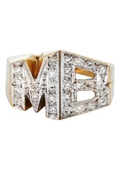 Name Ring, 3 Characters, Name Rings, Gold Initial, Diamond Gold, Ring Style, The Ring, Fashion Rings, Gold Diamond