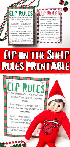 elf on the shelf rules printable for elfs and elves to help them learn