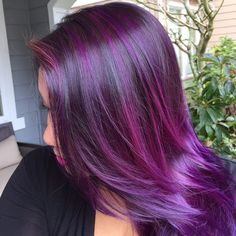 DSK Steph!: Purple Ombre Hair Color! Purple Hair Color Ombre, Bright Purple Hair, Long Purple Hair, Which Hair Colour, Purple Ombre Hair, Bright Hair Colors, Hair Color Purple, Hair Color Highlights, Ombre Hair Color