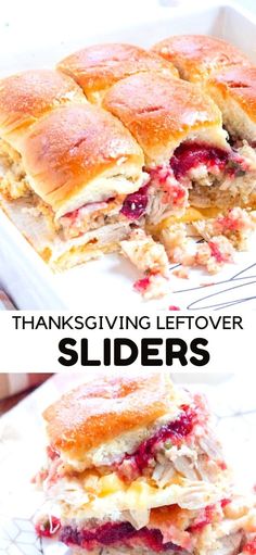 thanksgiving leftover sliders with turkey and cranberry sauce