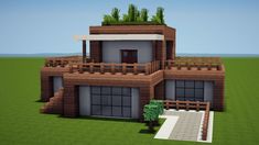 an image of a modern house in minecraft